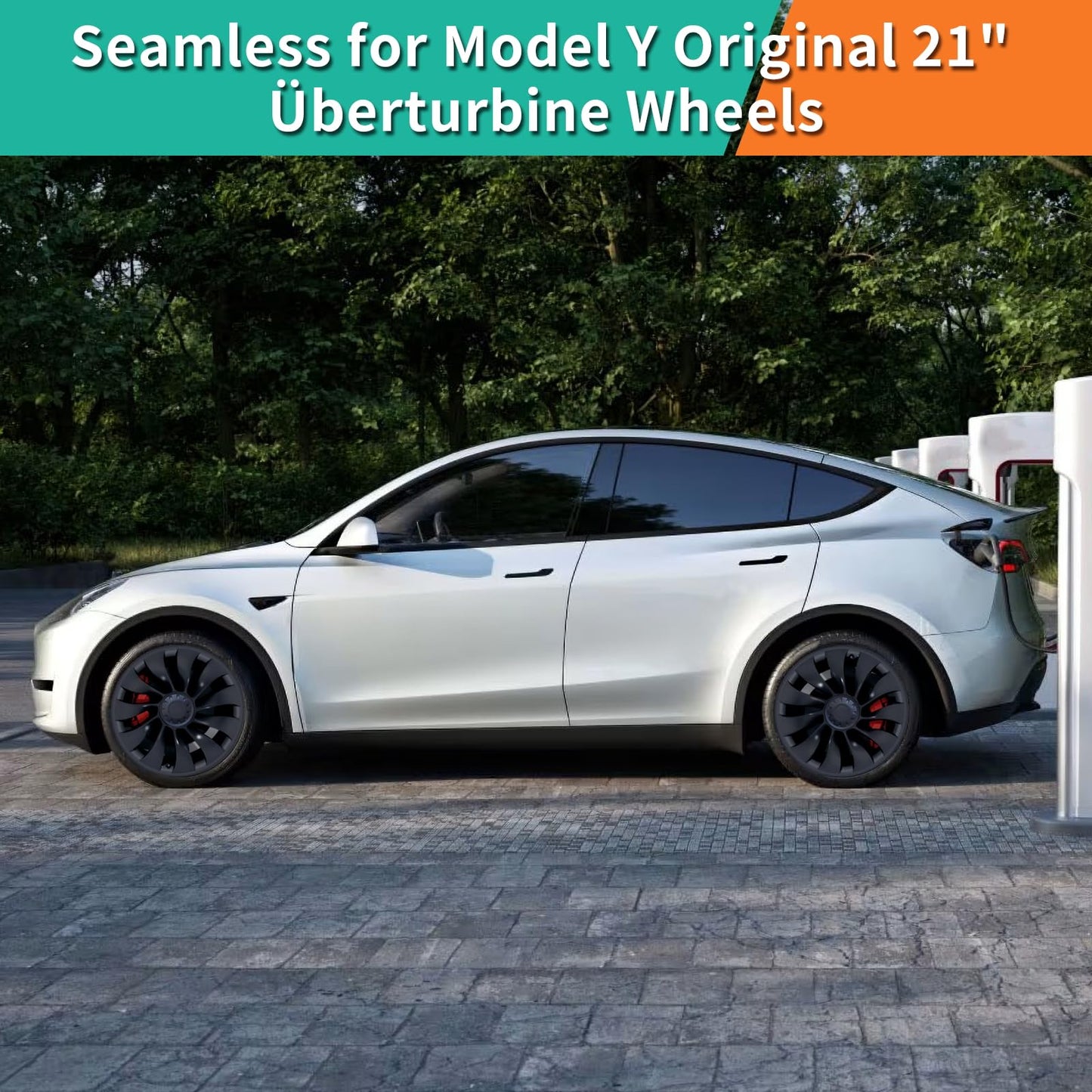 RAYLUXE Model Y Rim Protector 21inch Überturbine Wheels for Tesla Model Y 21 inch Wheel Rim Protector ABS Rim Guard Hubcap Cover Car Protection Tire Trim Rings for Model Y Exterior Accessories (21 in)