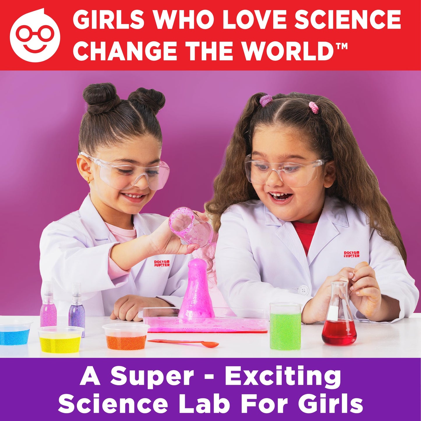 Doctor Jupiter Girls First Science Experiment Kit for Kids Ages 4-5-6-7-8| Birthday Gift Ideas for 4-8 Year Old Girls| STEM Learning & Educational Toys