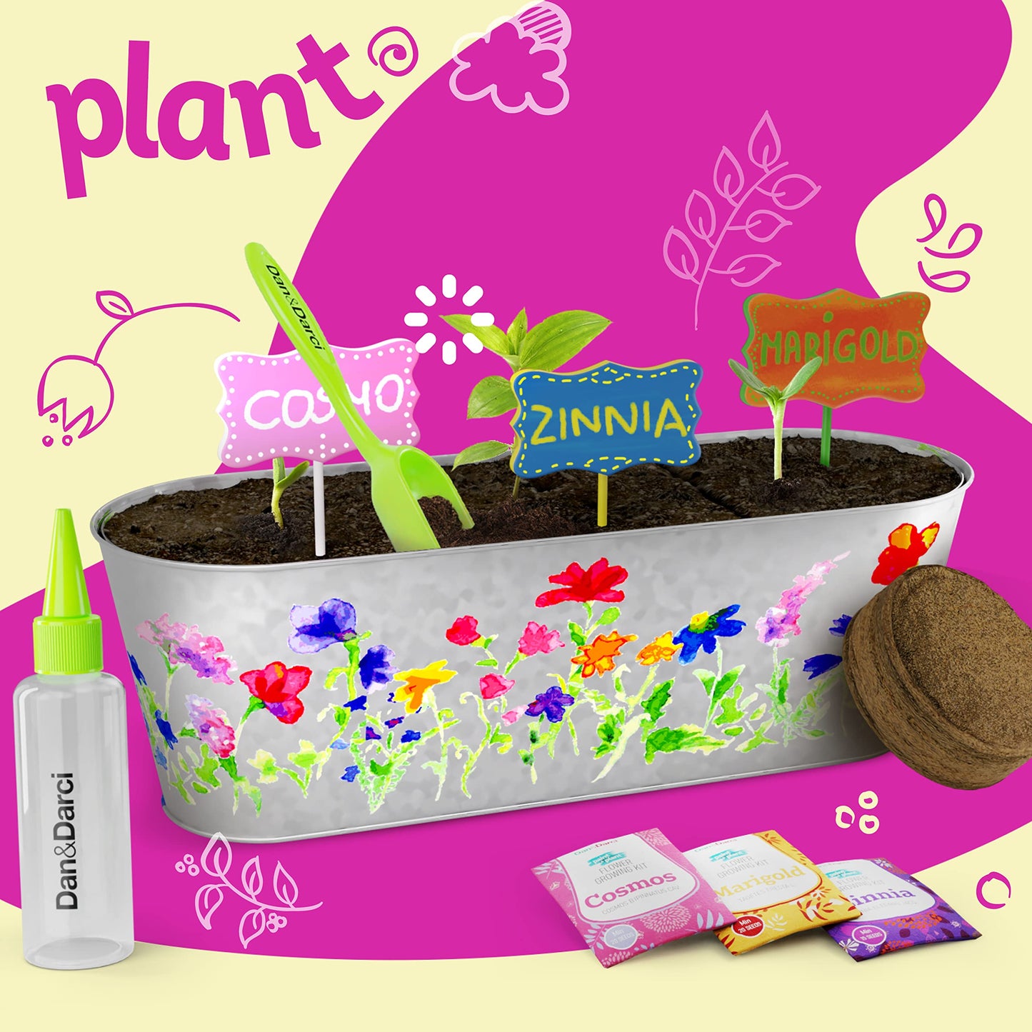 Paint & Plant Flower Growing Kit for Kids - Easter Gift Ideas Age 5 6 7 8-12 Year Old Girl - Best Birthday Crafts Gifts for Girls & Boys, Fun Children Gardening Kits, Art Projects for Ages 5-12 Years