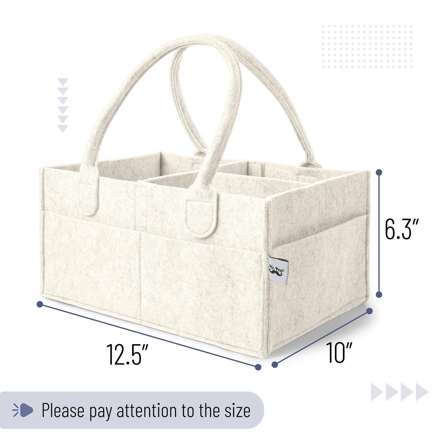 Mr. Pen- Baby Diaper Caddy Organizer, Beige, Baby Organizer, Car Diaper Caddy, Baby Caddy Organizer, Portable Diaper Caddy, Diaper Organizer for Changing Table, Baby Organizer for Nursery