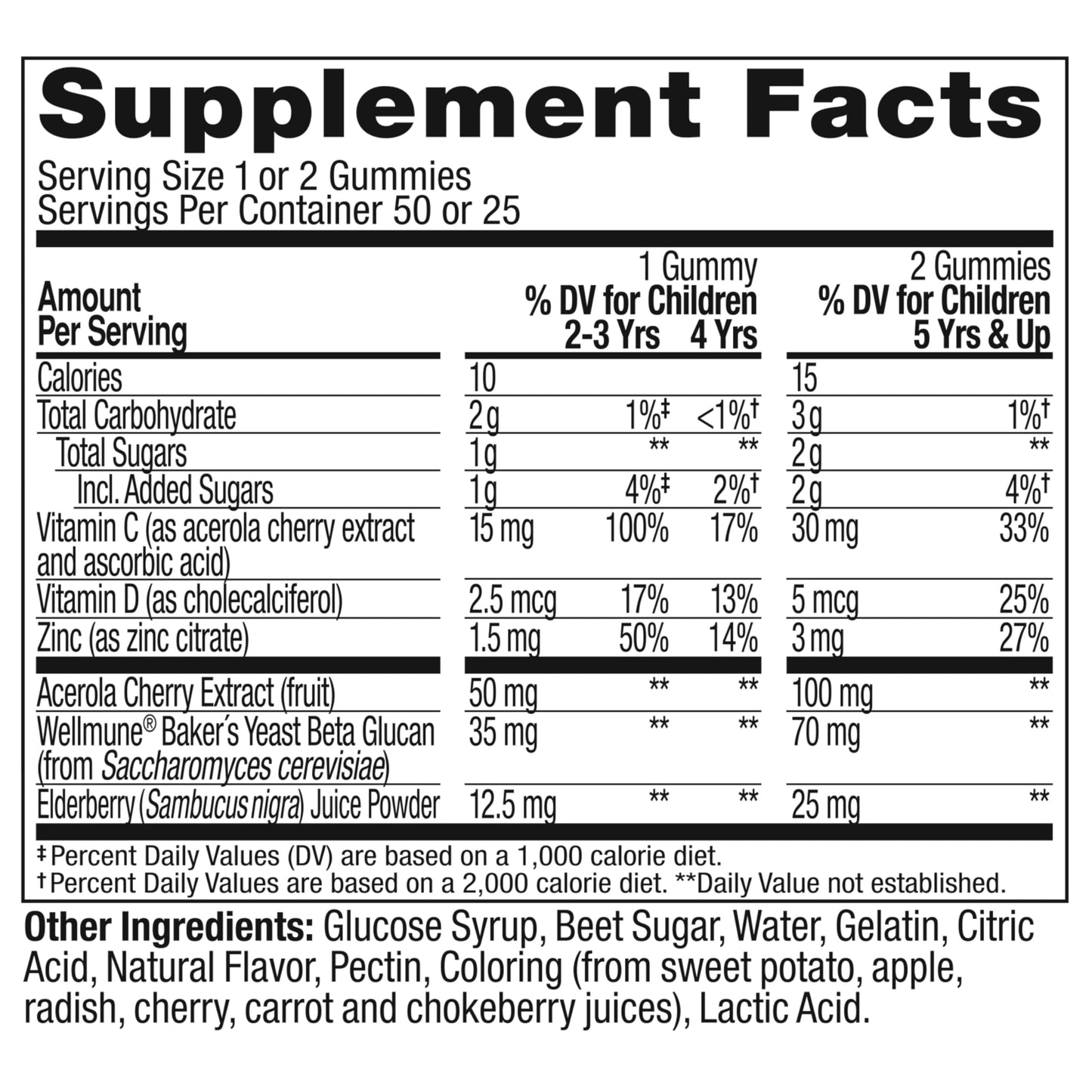 OLLY Kids Immunity Gummy, Immune Support, Wellmune, Elderberry, Vitamin C, Zinc, Chewable Supplement, Cherry - 50 Count