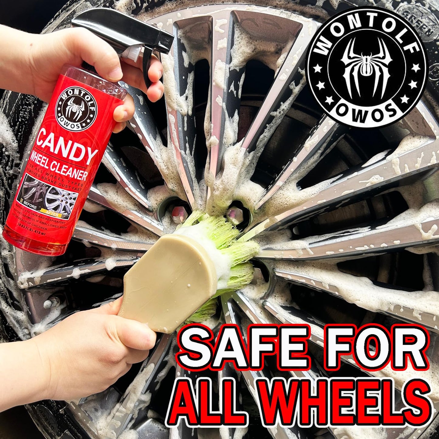Wontolf Car Wash Kit with Car Wash Soap Shampoo, Interior Cleaner, Wheel Cleaner, Car Detailing Cleaning Care Kit for Cars Trucks RVs SUVs Motorcycles Detailing Cleaning