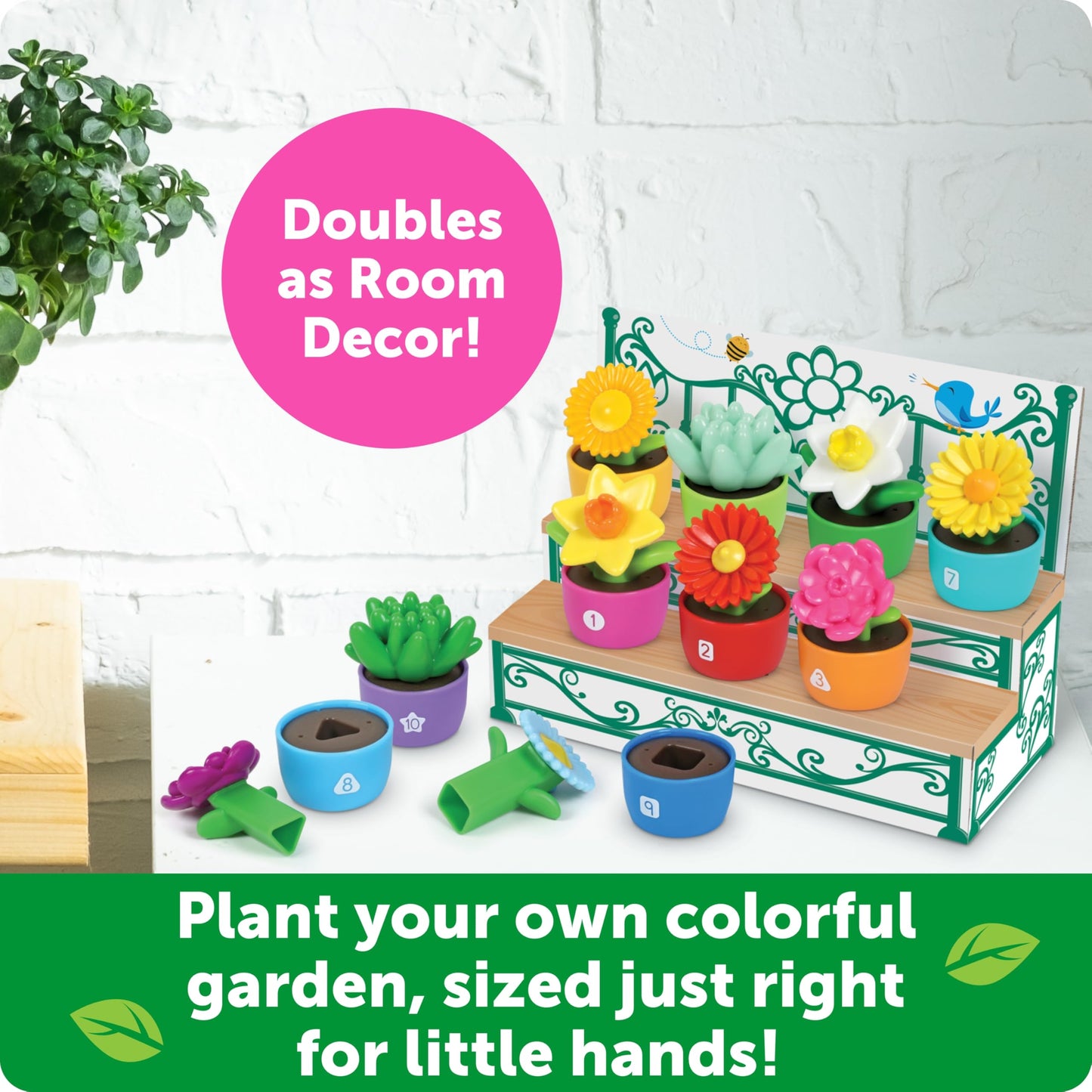 Learning Resources Shape & Color Garden, Kids Gardening Set, Flower Building Set, Toddler Outdoor Toys, Sensory Toys, Montessori, Preschool Learning Activities, Toddler Gifts, Easter for Kids