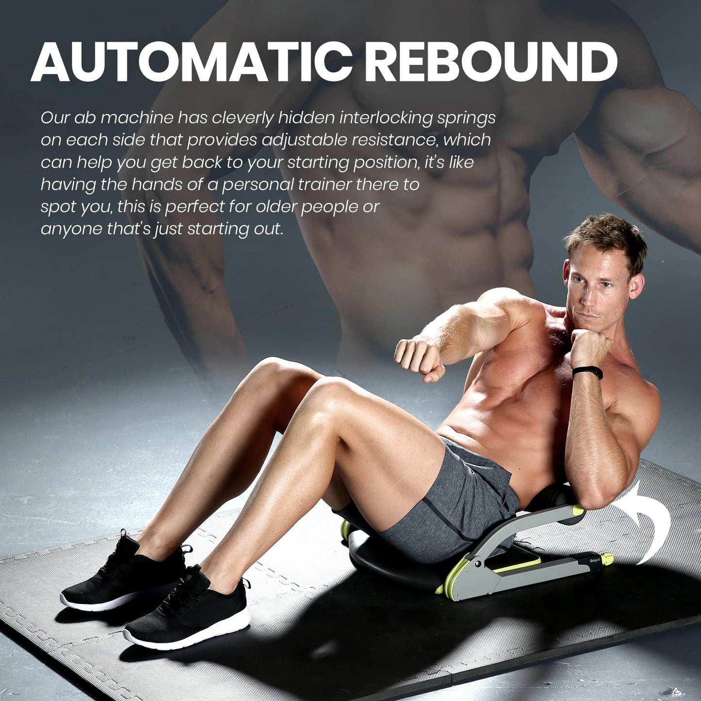 WONDER CORE SMART, Ab Workout Equipment, Sit Up Machine & Exercise Equipment, Ab Crunch Machine for Stomach Workout, Ab Core Trainer Abdominal Machine, Fitness Equipment for Home Gym (Green)