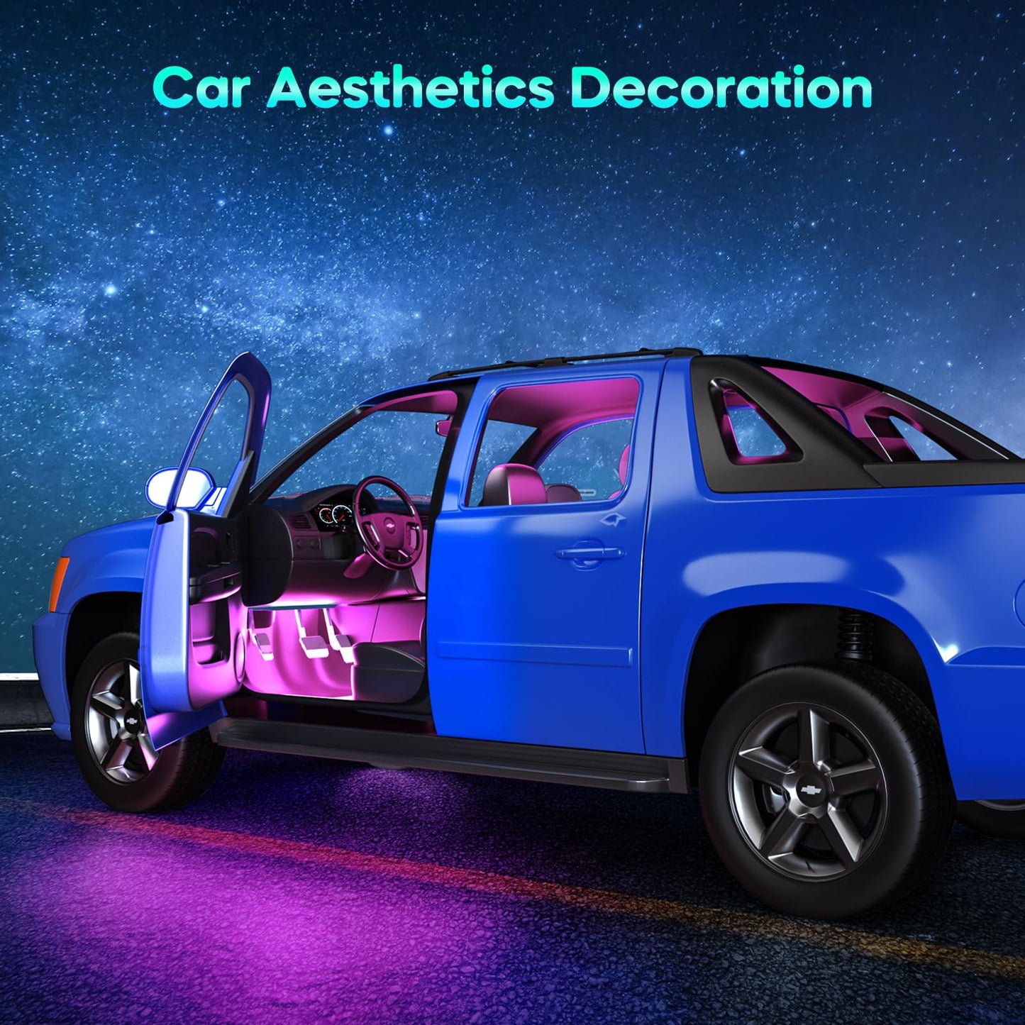 Winzwon Mothers Day Gifts for Mom, Interior Led Lights for Car Accessories for Women Men, Birthday Gifts for Men Him, APP Control with USB Port Music Sync Color Change Lights for Jeep Truck Decor, 12V