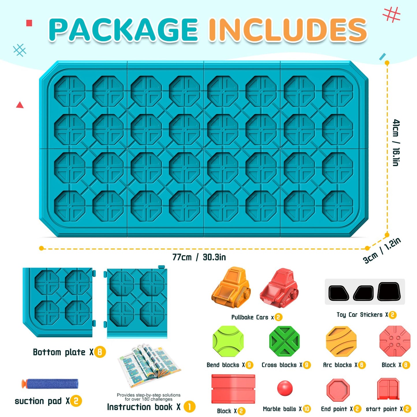 Airkid Stem Board Games Toys,Montessori Logic Puzzles Toys for Kids,Road Builder Educational Learning Brain Teasers Toys for Kids Ages 3-8 Year Old