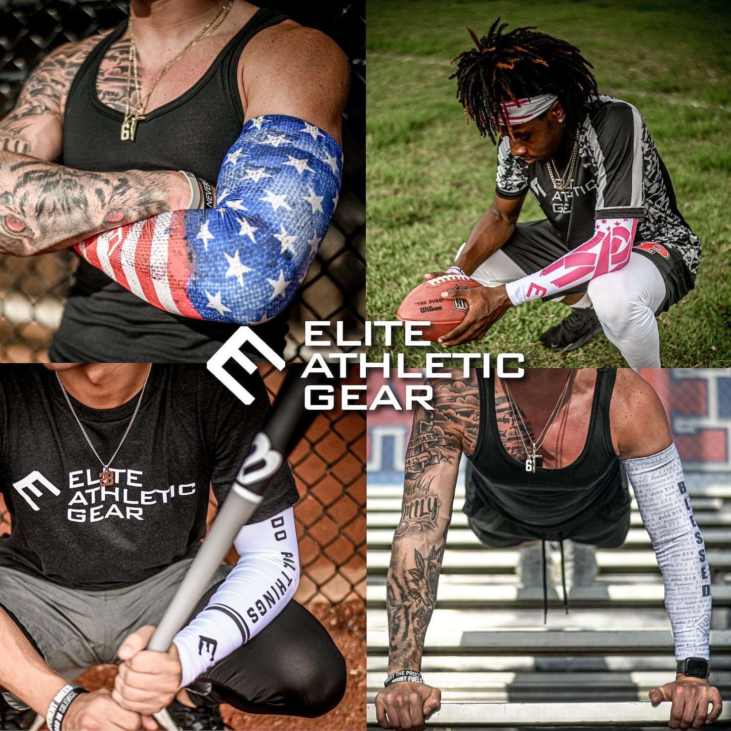 Elite Athletic Gear Religous Compression Arm Sleeves - Youth & Adult Sizes - Sports & Fitness - Sold Individually (Philippians 4:13 Cross, YOUTH)