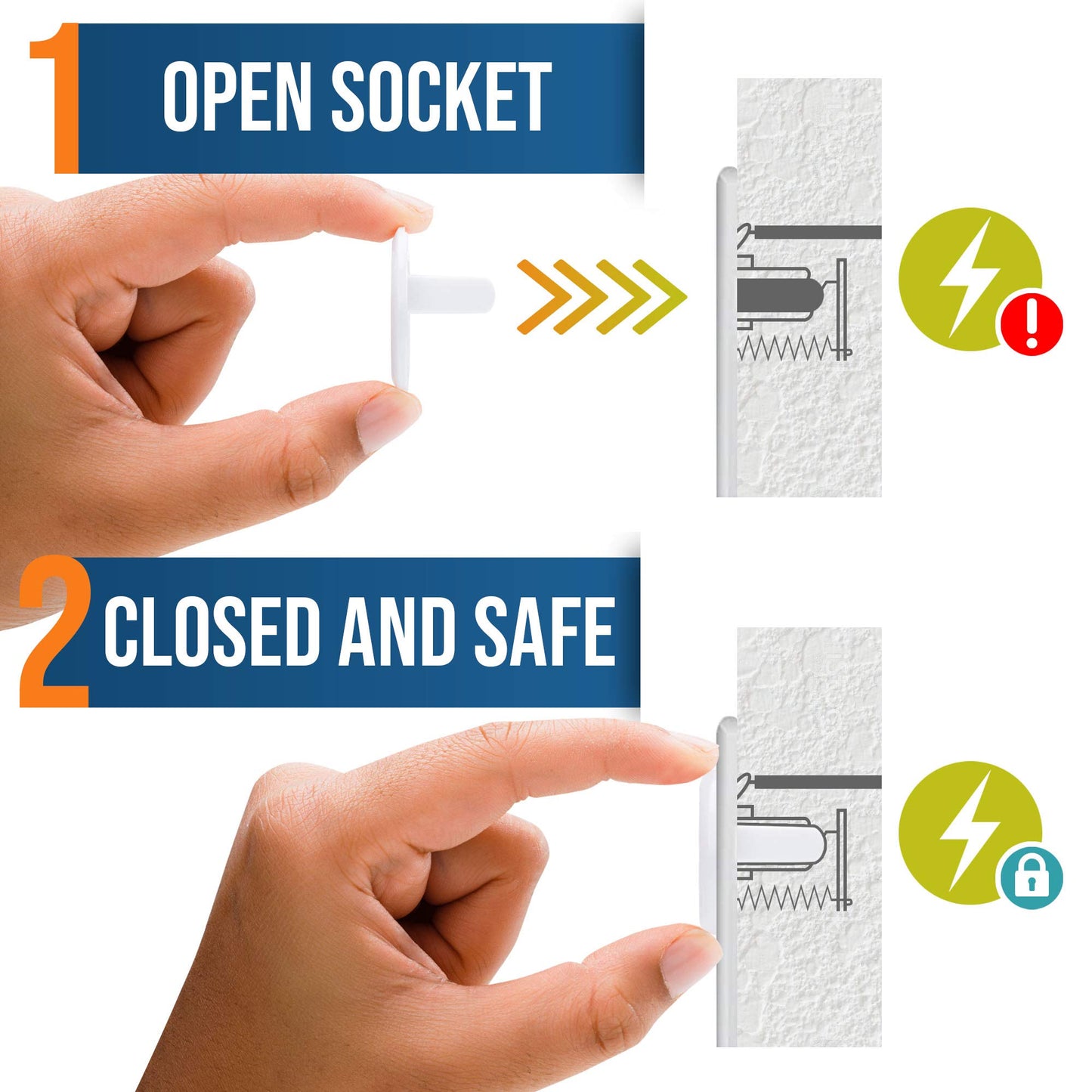 Outlet Covers Baby Proofing (32 Pack) By Wappa Baby | Safe & Secure Electric Plug Protectors | Sturdy Childproof Socket Covers For Home & Office | Easy Installation | Protect Toddlers & Babies | White