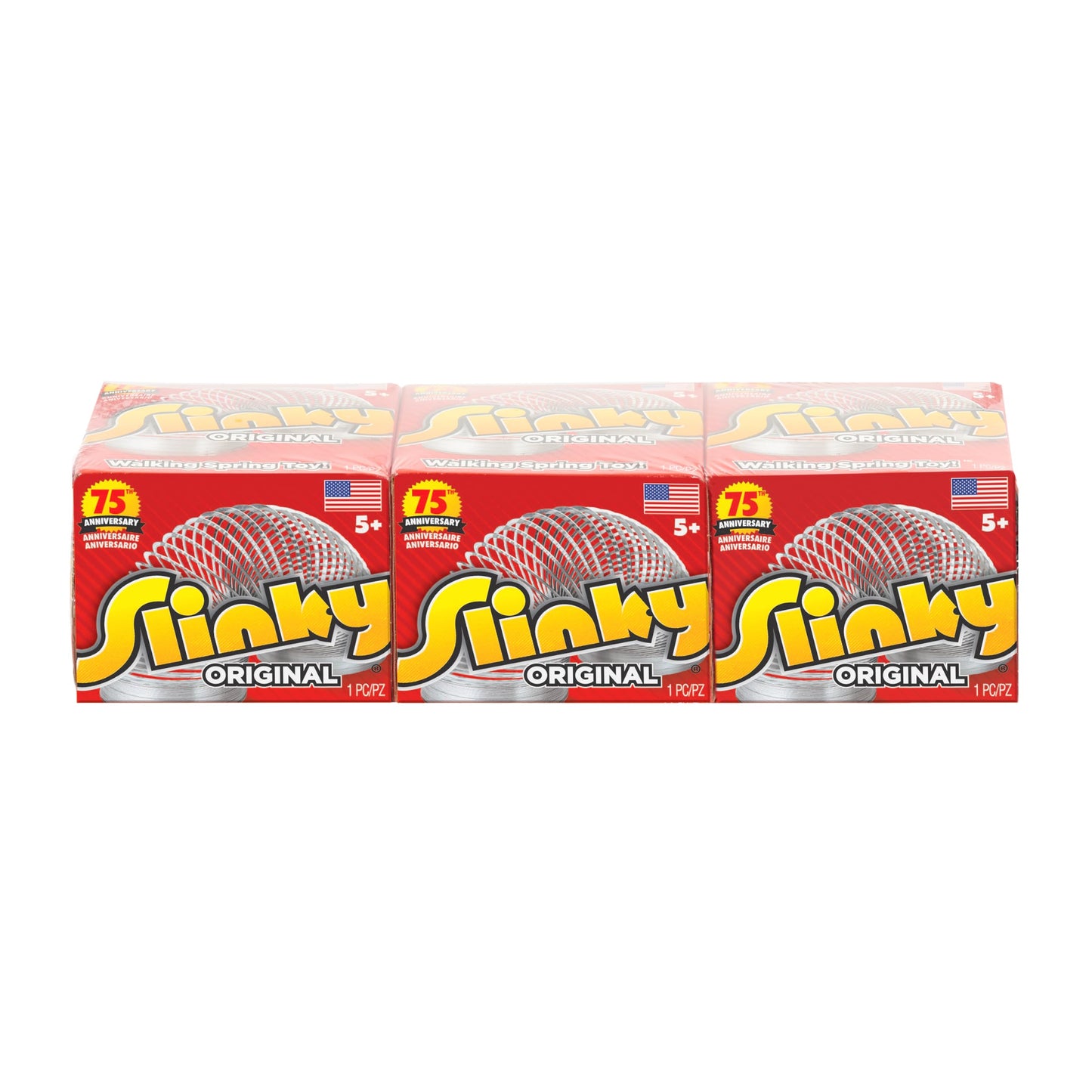 The Original Slinky Walking Spring Toy, 3-Pack Metal Slinky, Fidget Toys, Party Favors and Gifts, Kids Toys for Ages 5 Up, Amazon Exclusive by Just Play