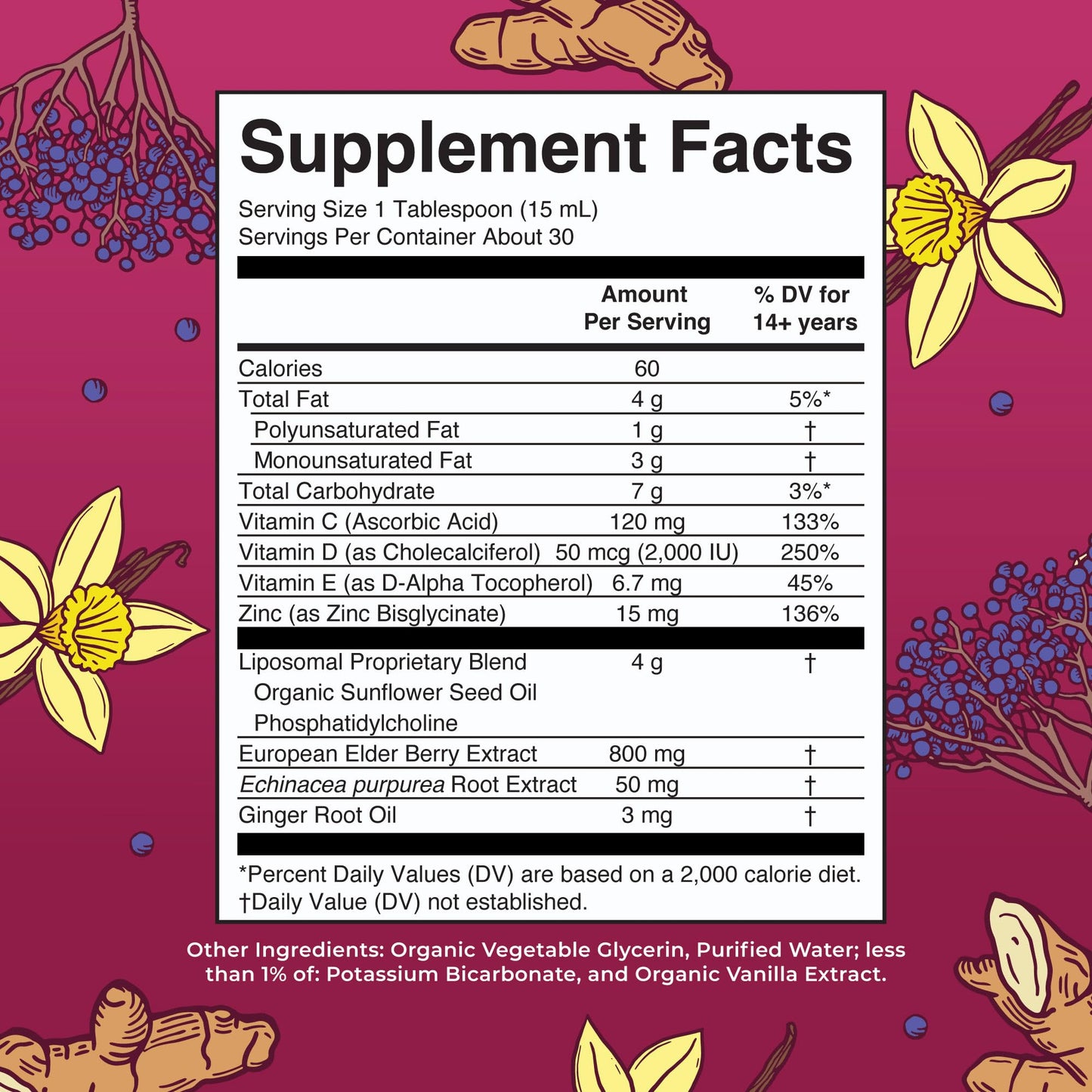 MaryRuth Organics 7 in 1 Immunity Liposomal | Elderberry Liquid with Vitamin C | Liquid Vitamins | Immune Support Supplement | Elderberry with Zinc and Vitamin C | Vegan| Gluten Free | 30 Servings