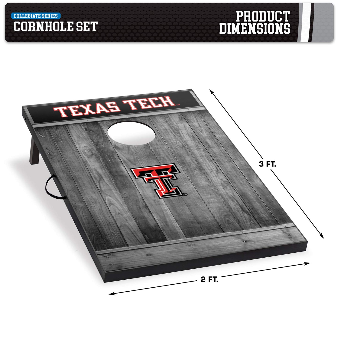 Wild Sports 2'x3' MDF Wood NCAA College Texas Tech Red Raiders Cornhole Set