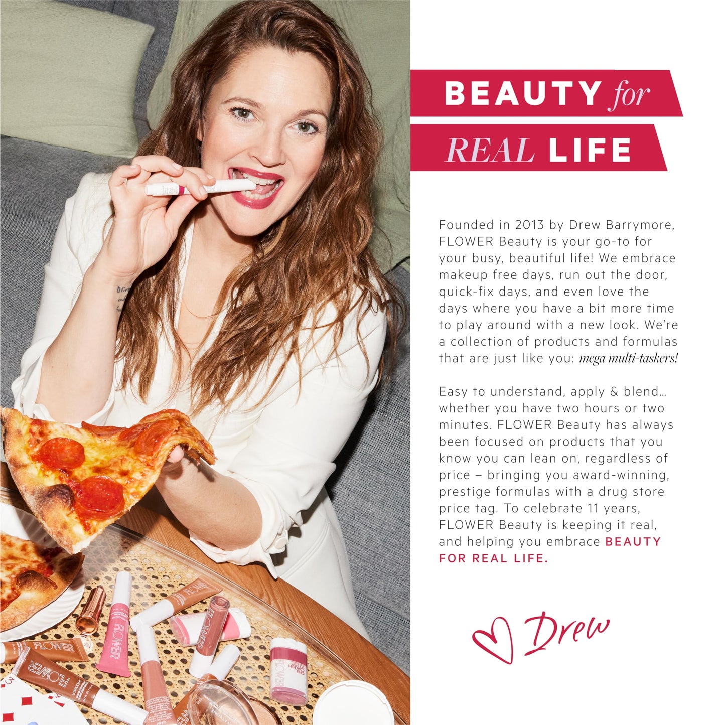 FLOWER Beauty By Drew Barrymore Perfect Pout Moisturizing Lipstick - Soothes Lips + Hydrates - Creamy Lip Tint + Natural Looking Shine + Buildable Color - Cruelty-Free + Vegan (Buttercup)