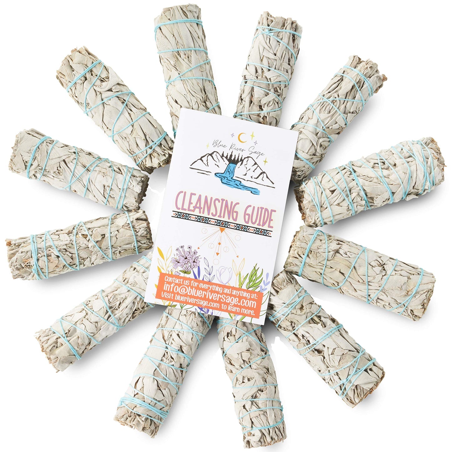 10 White Sage Smudge Sticks ~ Sustainably Grown Sage Bundles for Smudging, Smudge Kit, Ceremony, Spiritual Use, Home & Office Cleansing or Smoke Cleanse (10 Pack)