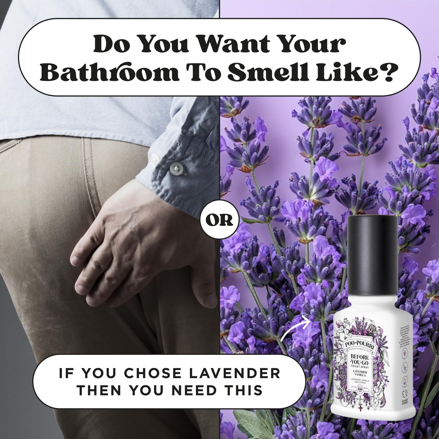 Poo-Pourri Before-You-Go Toilet Spray, Lavender Vanilla, 2 Fl Oz - Lavender, Vanilla and Citrus