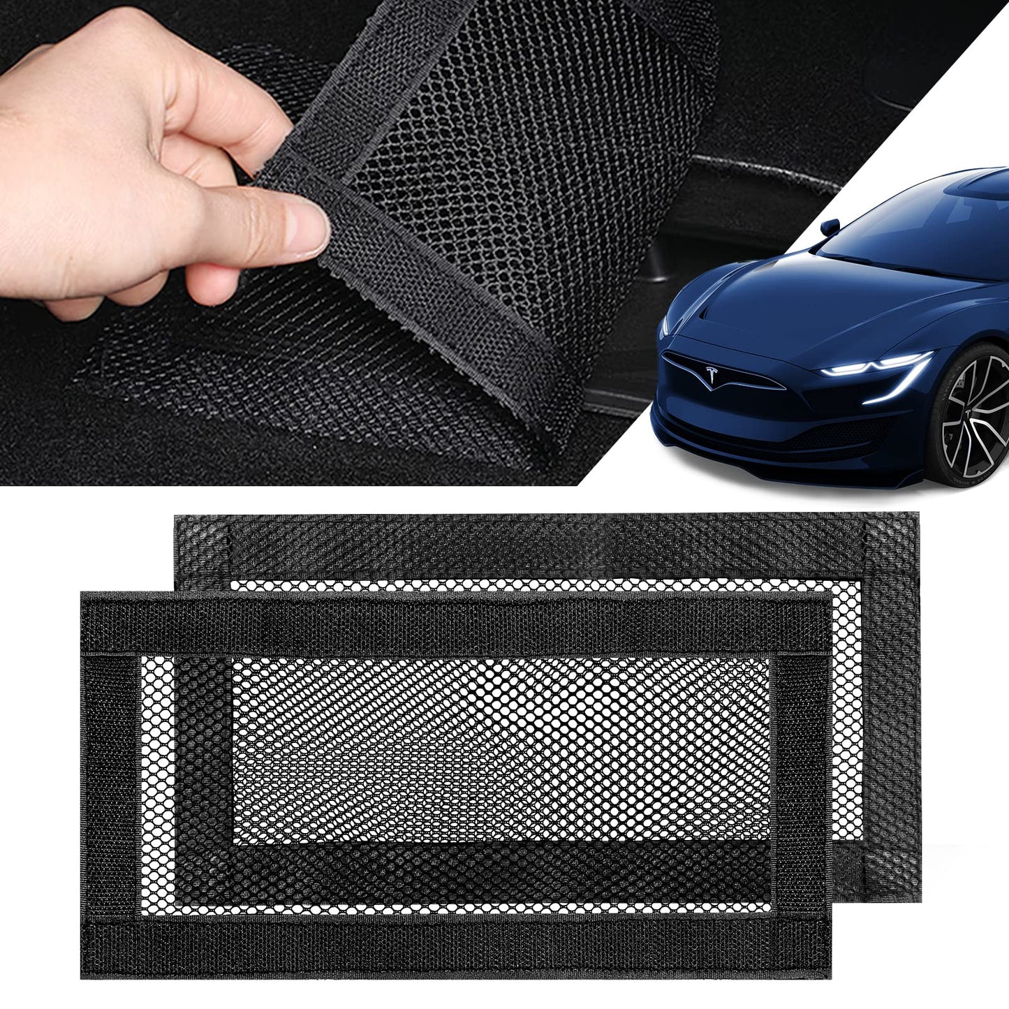 SARDVISA Backseat Air Vent Cover for Tesla Model 3 & Model Y, 2-Pack Rear Seat Air Condition Outlet Protector with Upgraded Mesh Cloth and Velcro, Car Air Vent Accessories for Tesla Model Y / 3