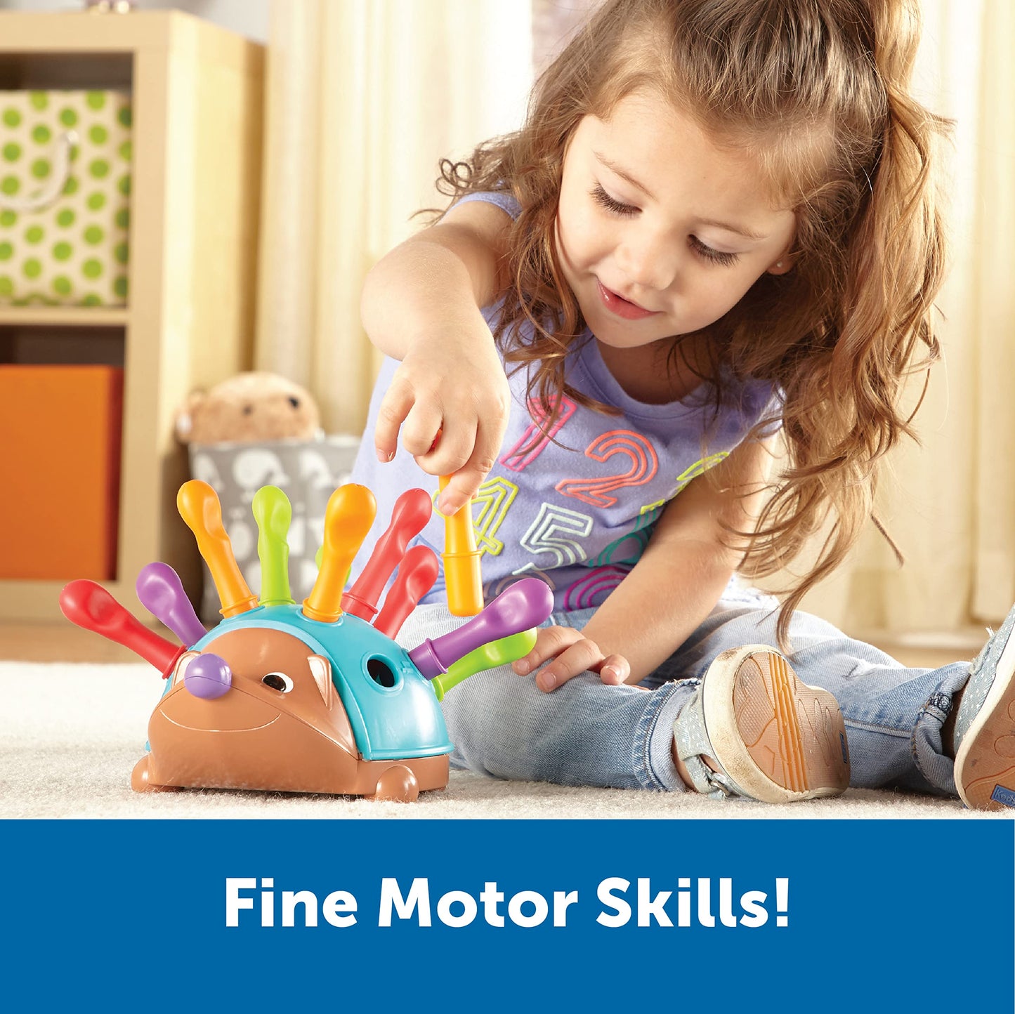 Learning Resources Spike The Fine Motor Hedgehog, Toddler Learning Toys, Fine Motor and Sensory Toys, Kids Easter Basket Stuffers, Ages 18+ Months,14 Pieces