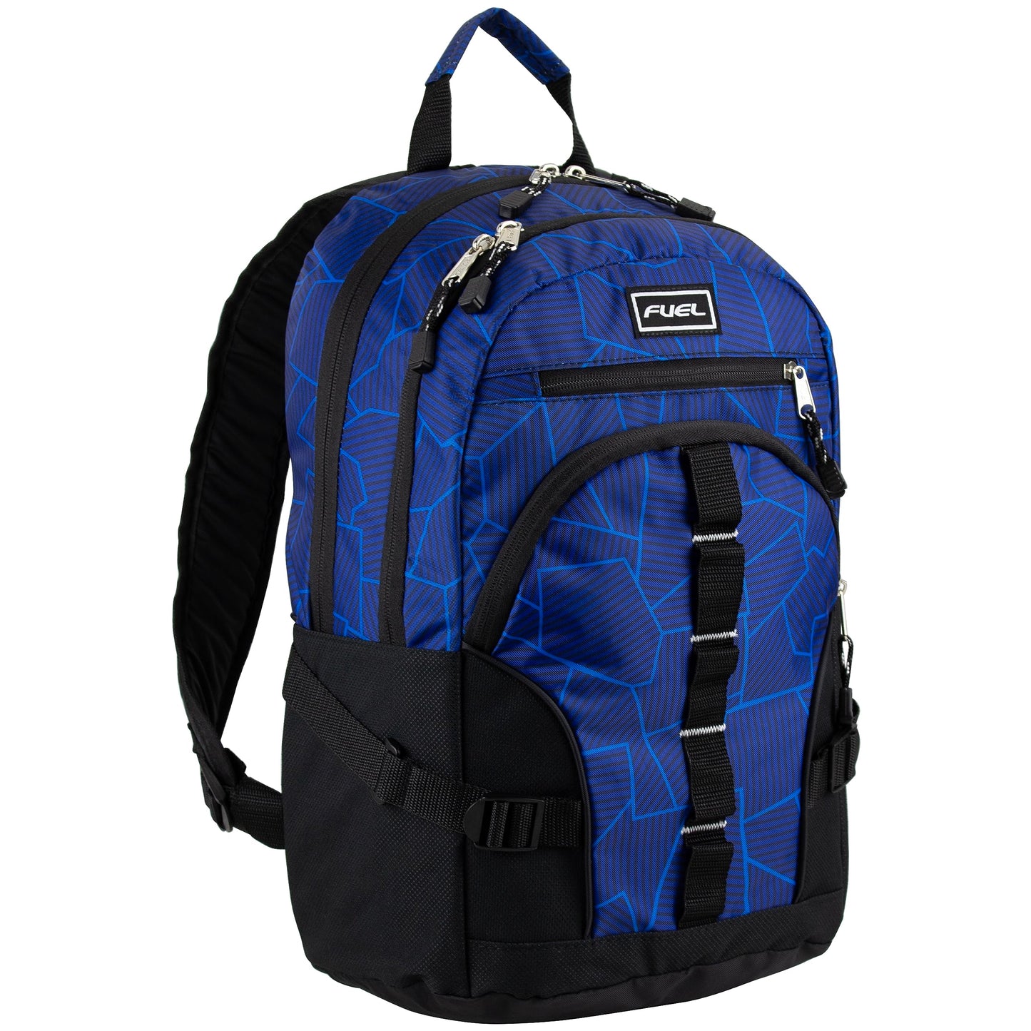 FUEL Hiking Laptop Backpack, College Bookbag, Travel Daypack with 5 Compartments, Dynamo Tech Pocket, 18.5 Inches, Geometric Cracks