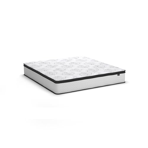 Signature Design by Ashley King Size Chime 12 Inch Medium Firm Hybrid Mattress with Cooling Gel Memory Foam for Pressure Relief