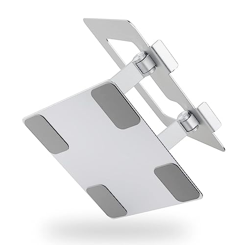 Amazon Basics Ergonomic and Foldable Laptop Stand for Desk, Adjustable Riser, Fits all Laptops and Notebooks up to 17.3 Inch, 10 x 8.7 x 6 in, Silver