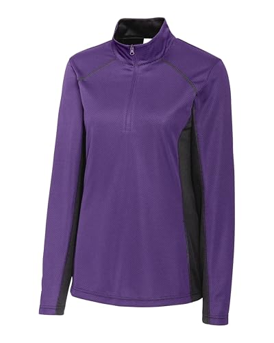 Clique Ice Pique Colorblock Womens Half Zip Tech Pullover, College Purple
