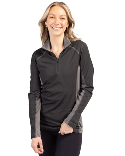 Clique Ice Pique Colorblock Womens Half Zip Tech Pullover, College Purple