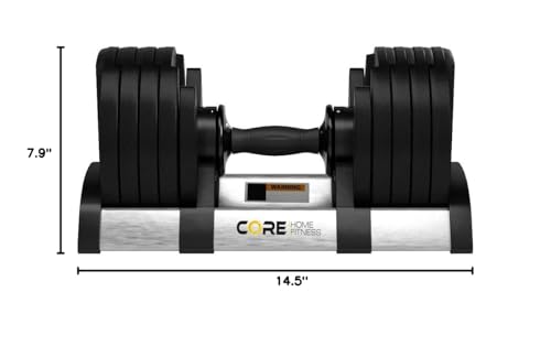 Core Fitness® Adjustable Dumbbell Weight Set by Affordable Dumbbells - Space Saver - Dumbbells for Your Home