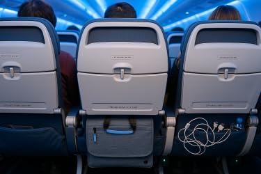 SO~MINE Airplane Pocket Organizer | Tray Table Cover | In Flight Seat Back Organizer Bag | Commuter Essential Travel Bag | Media Pouch For Flying | Travel Gift | Attaches To Luggage | Ash/Lime