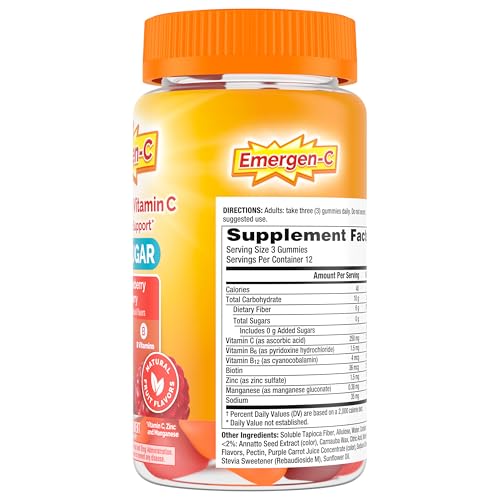 Emergen-C Zero Sugar Immune Support Adult Gummies 36 Count