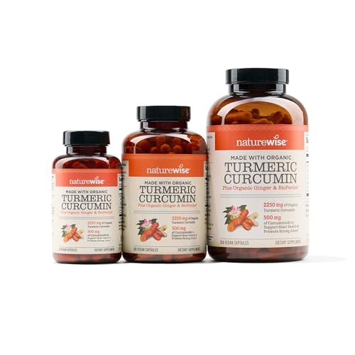 NatureWise Curcumin Turmeric 2250mg - 95% Curcuminoids & BioPerine Black Pepper Extract for Advanced Absorption - Daily Joint and Immune Health Support - Vegan, Non-GMO, 180 Count[60-Day Supply]