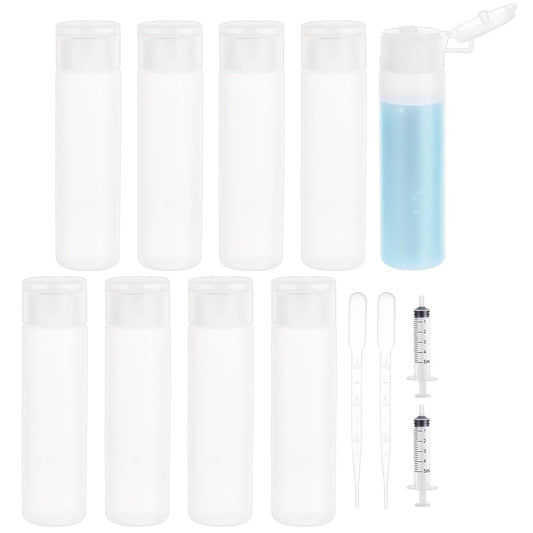 BENECREAT 10 Pack 18ml 0.6oz Small Travel Squeeze Bottles - Refillable Makeup Foundation Container, Sample Bottles, Tubes for Toiletries, Shampoo, Toner, Cosmetic Essentials