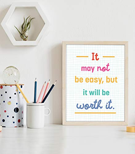 Carson Dellosa 12-Piece Growth Mindset 8.5"x 11” Positive Quote Wall Poster Set, Motivational Posters for Classroom Bulletin Board, Inspirational Wall Decor, Classroom Decoration