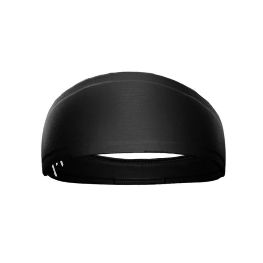 Unisex Headband/Sweatband. Best for Sports, Fitness, Working Out, Yoga. Tapered Design. (Solid Black)