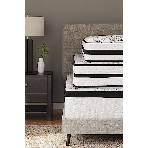 Signature Design by Ashley King Size Chime 12 Inch Medium Firm Hybrid Mattress with Cooling Gel Memory Foam for Pressure Relief
