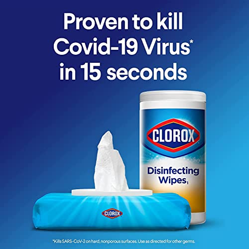 Clorox Cleaning Bundle Disinfecting Mist Lemon and Orange Blossom Scent (1 Spray Bottle & 1 Refill, 16 Fl Oz Each) Disinfecting Wipes (3-Pack, 75ct Each)