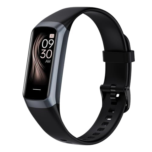 Fitness Tracker with 24/7 Blood Oxygen Heart Rate and Sleep Monitor,IP68 Waterproof,1.10''AMOLED Touch Color Screen,Step Counter Health Activity Trackers for Women Men (Black)