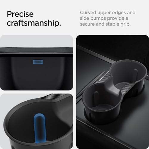Spigen Cup Holder Insert Relaxed Grip Designed for Tesla Model 3 & Y 2025/2024/2023 [Not Compatible with Model 3 2025/2024 Refresh & New Tesla Model Y 2025 Refresh] (Up to Trenta Cups)