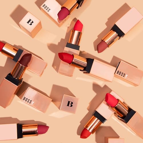 Bossy Cosmetics Matte, Long Lasting, Hydrating Vegan Lipstick with Vitamin E and Watermelon Seed Oil (Experienced- Light Pink/Purple Color)