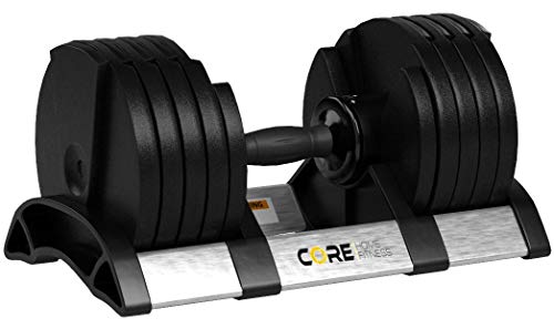 Core Fitness® Adjustable Dumbbell Weight Set by Affordable Dumbbells - Space Saver - Dumbbells for Your Home