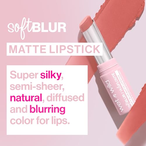 wet n wild Soft Blur Matte Lipstick, Velvety Semi-Sheer Buildable Color, Soft Matte Powdery Finish, Comfortable Wear, Vegan & Cruelty-Free - Nude for Love
