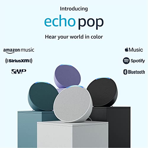 Amazon Echo Pop (newest model), Our smallest Alexa speaker, Fits in any room, Glacier White