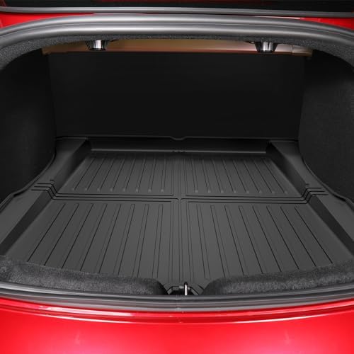 2025 New Version Tesla Model 3 Highland Floor Mats Custom Fit All Weather TPE Cargo Liner Cargo Trunk Accessories,Compatible 2021-2024 Tesla Model 3 （2025 Model 3 Full Floor Mat Kit Set of 6
