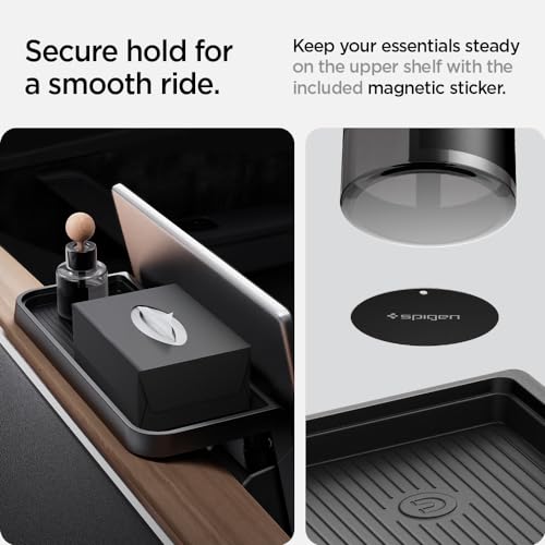 Spigen Under Screen Storage Organizer Designed for Tesla Model 3 & Y 2025/2024/2023 [Not Compatible with Tesla Model Y 2023 Austin Texas Made & Model 3 2025/2024 Refresh & New Model Y 2025 Refresh]