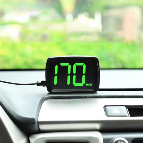 VJOYCAR New Speedometer HUD GPS Digital Speed Meter MPH Speedo Head Up Display for Cars Trucks, USB Cable Plug & Play (G20-Only Green)