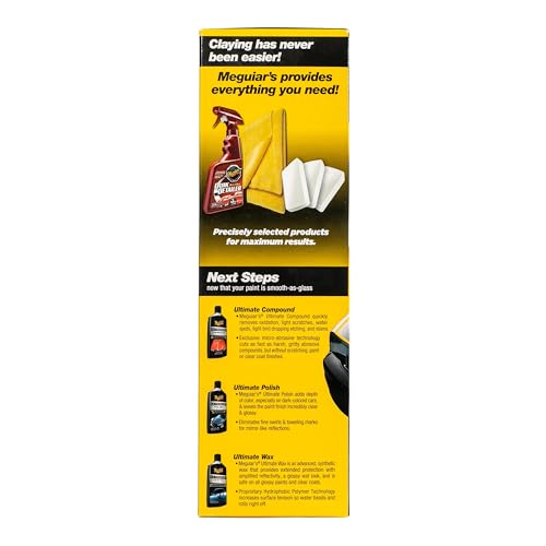 Meguiar's G191700 Smooth Surface Clay Kit, Safe and Easy Car Claying for Smooth as Glass Finish