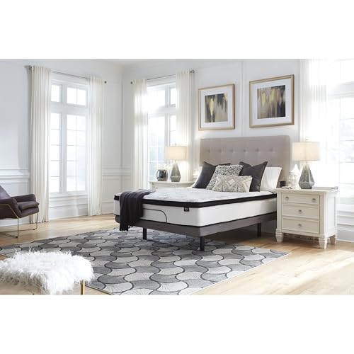 Signature Design by Ashley King Size Chime 12 Inch Medium Firm Hybrid Mattress with Cooling Gel Memory Foam for Pressure Relief