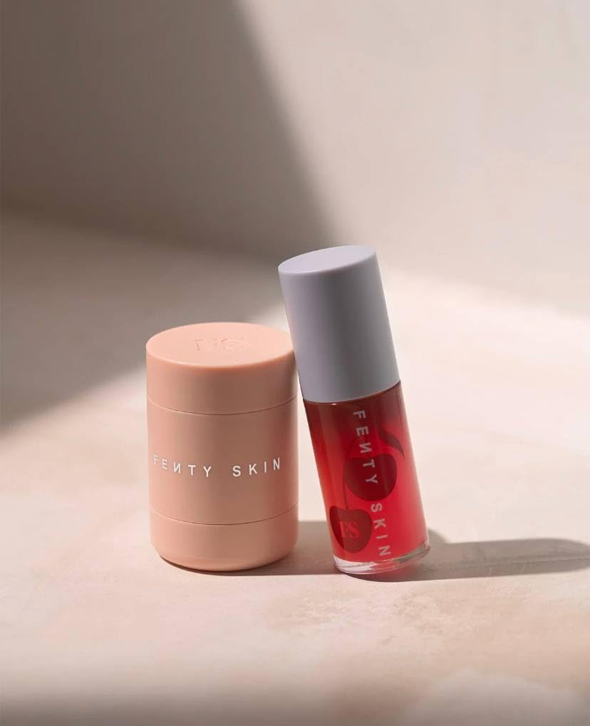 Fenty Skin Perfect Puck'r Hydrating Lip Care Duo (Cherry Treat Conditioning + Strengthening Lip Oil + Plush Puddin’ Intensive Recovery Lip Masque)