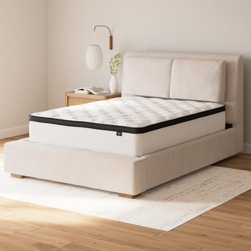 Signature Design by Ashley King Size Chime 12 Inch Medium Firm Hybrid Mattress with Cooling Gel Memory Foam for Pressure Relief