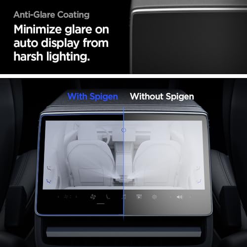 Spigen Tempered Glass Screen Protector [GlasTR Slim] designed for Tesla Model 3 (2024/2025), New Model Y Juniper (2025/2026) 8" Rear Touchscreen - Matte/Anti Finger Print