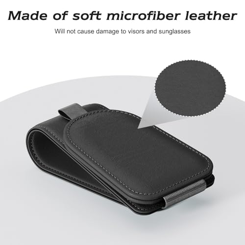 Sotfamily Sunglass Holder for Car Visor, Suede Cloth Magnetic Sunglass Organizer for Car Accessories, 2 Packs, Black