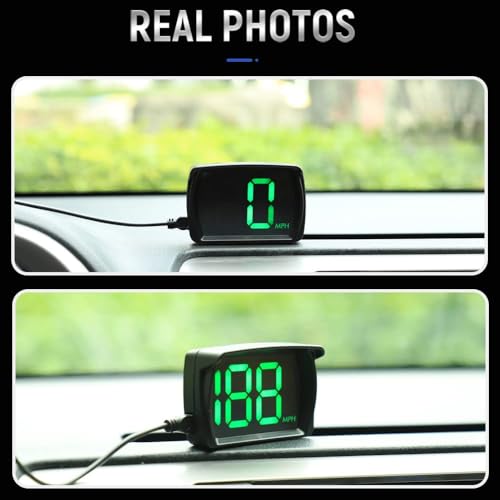 VJOYCAR New Speedometer HUD GPS Digital Speed Meter MPH Speedo Head Up Display for Cars Trucks, USB Cable Plug & Play (G20-Only Green)